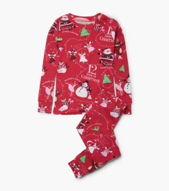 Hot 12 Days Of Christmas Book and Red Pajama Set Sleepwear|Sleepwear