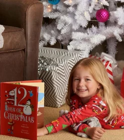 Hot 12 Days Of Christmas Book and Red Pajama Set Sleepwear|Sleepwear