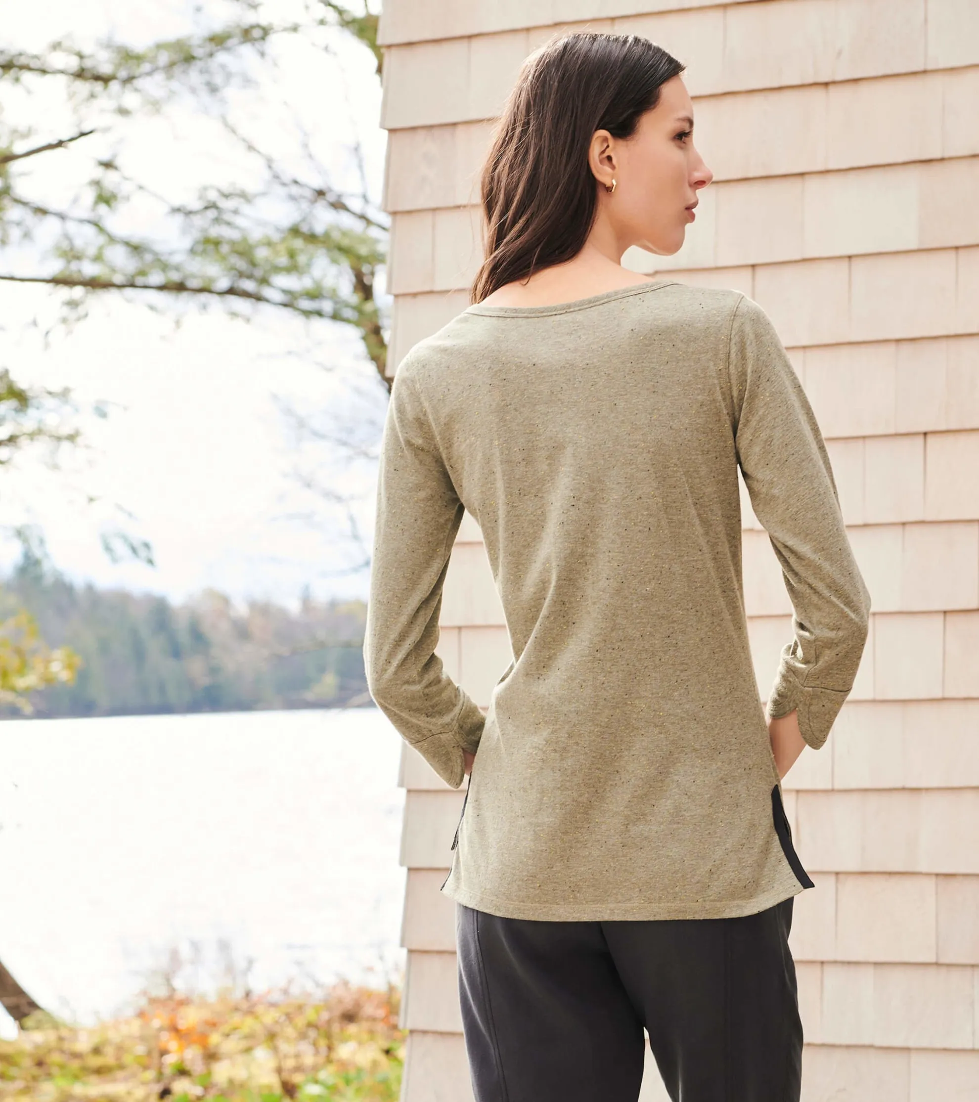 New 3/4 Sleeve Breton - Loden Green Women Tops