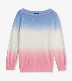 Sale 3/4 Sleeve Knit Breton- Sunset Dip Dye Women Sweaters