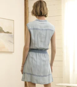 Abbey Dress - Denim Cloud Wash Women Dresses