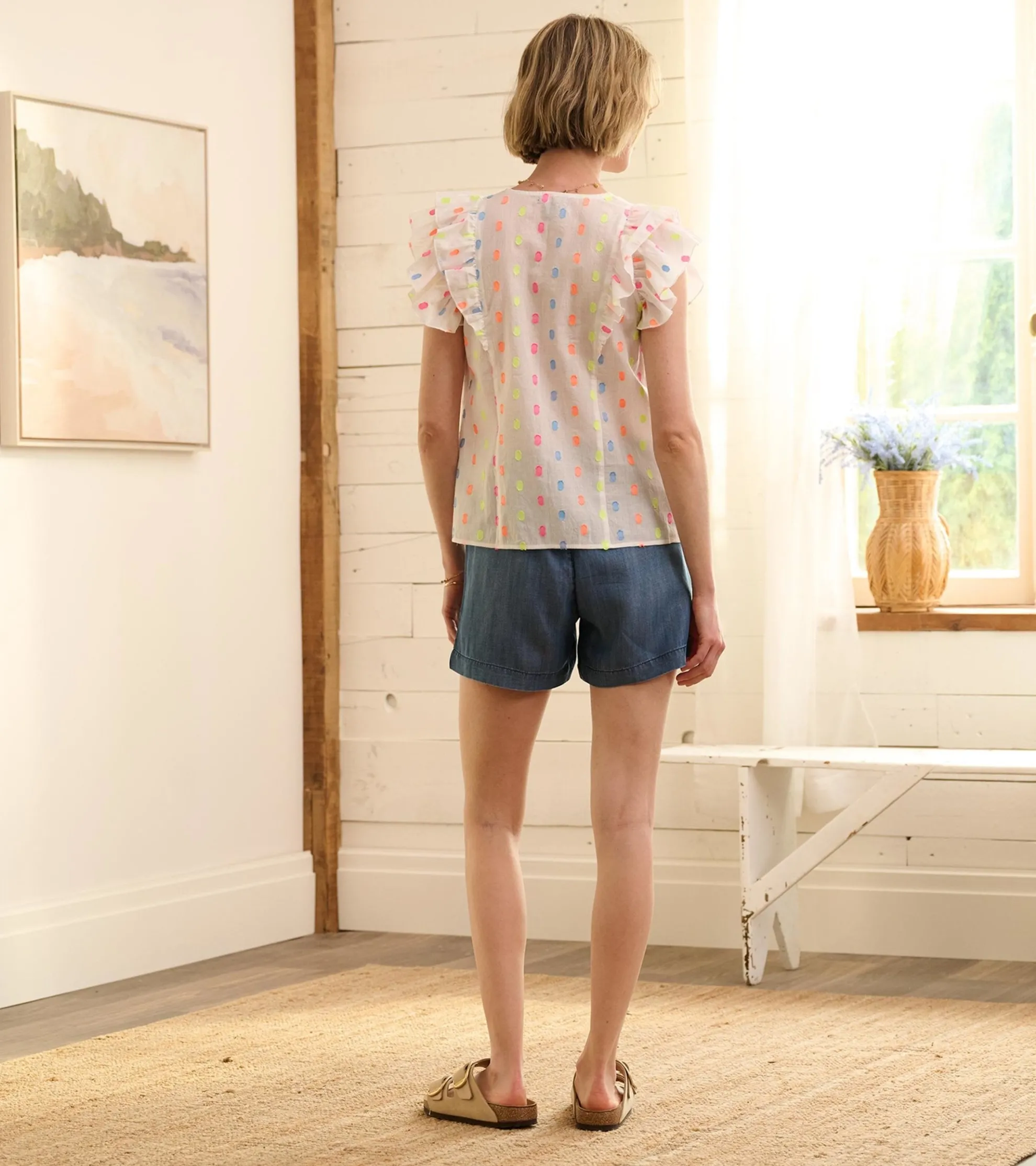 Hot Alexa Popover - Summer Dots Women Tops
