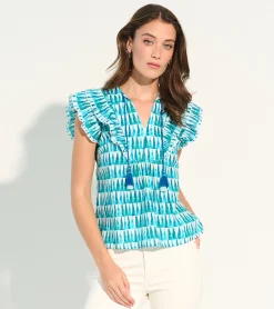 Best Alexa Popover Top - Painted Triangles Women Tops