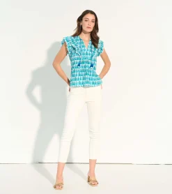 Best Alexa Popover Top - Painted Triangles Women Tops