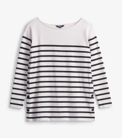 Ali Breton Top - Cream Melange Stripes Women Tops