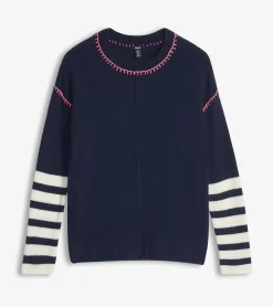 Discount Avery Sweater - Navy Stripes Women Sweaters