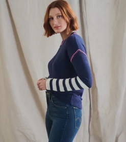 Discount Avery Sweater - Navy Stripes Women Sweaters