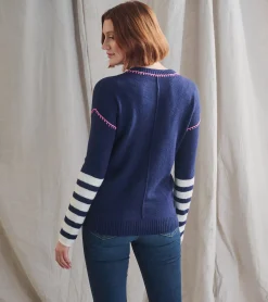 Discount Avery Sweater - Navy Stripes Women Sweaters