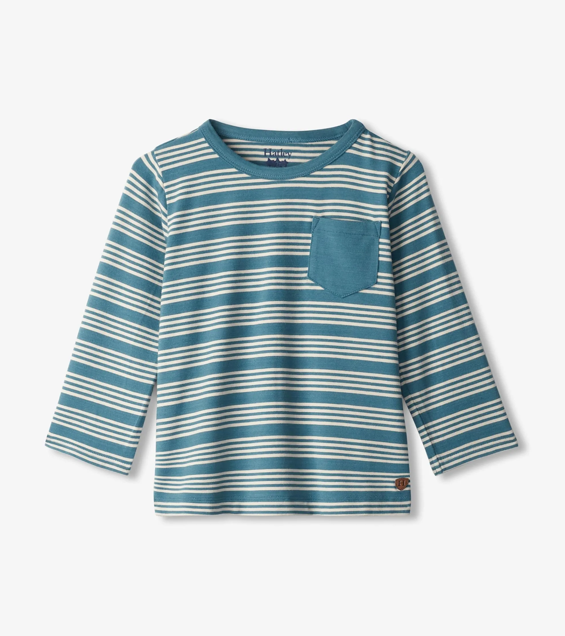Hot Baby & Toddler Boys Bluestone Stripes Long Sleeve Bamboo T-Shirt Tops