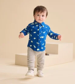 Hot Baby & Toddler Boys Grey Melange Joggers Bottoms