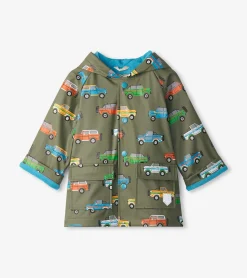 New Baby & Toddler Boys Off-Roading Button-Up Rain Jacket Rainwear|Rainwear