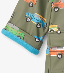 New Baby & Toddler Boys Off-Roading Button-Up Rain Jacket Rainwear|Rainwear