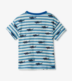 Baby & Toddler Boys Shark Stripes Slouchy Tee Tops