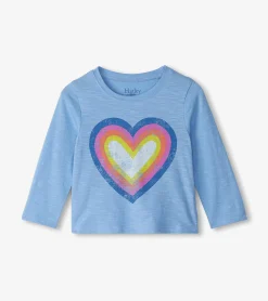 Sale Baby & Toddler Girls Big Groovy Heart Long Sleeve T-Shirt Tops