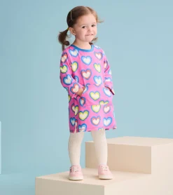 Hot Baby & Toddler Girls Big Groovy Heart Terry Dress Dresses