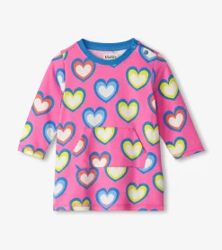 Hot Baby & Toddler Girls Big Groovy Heart Terry Dress Dresses