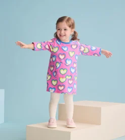 Hot Baby & Toddler Girls Big Groovy Heart Terry Dress Dresses