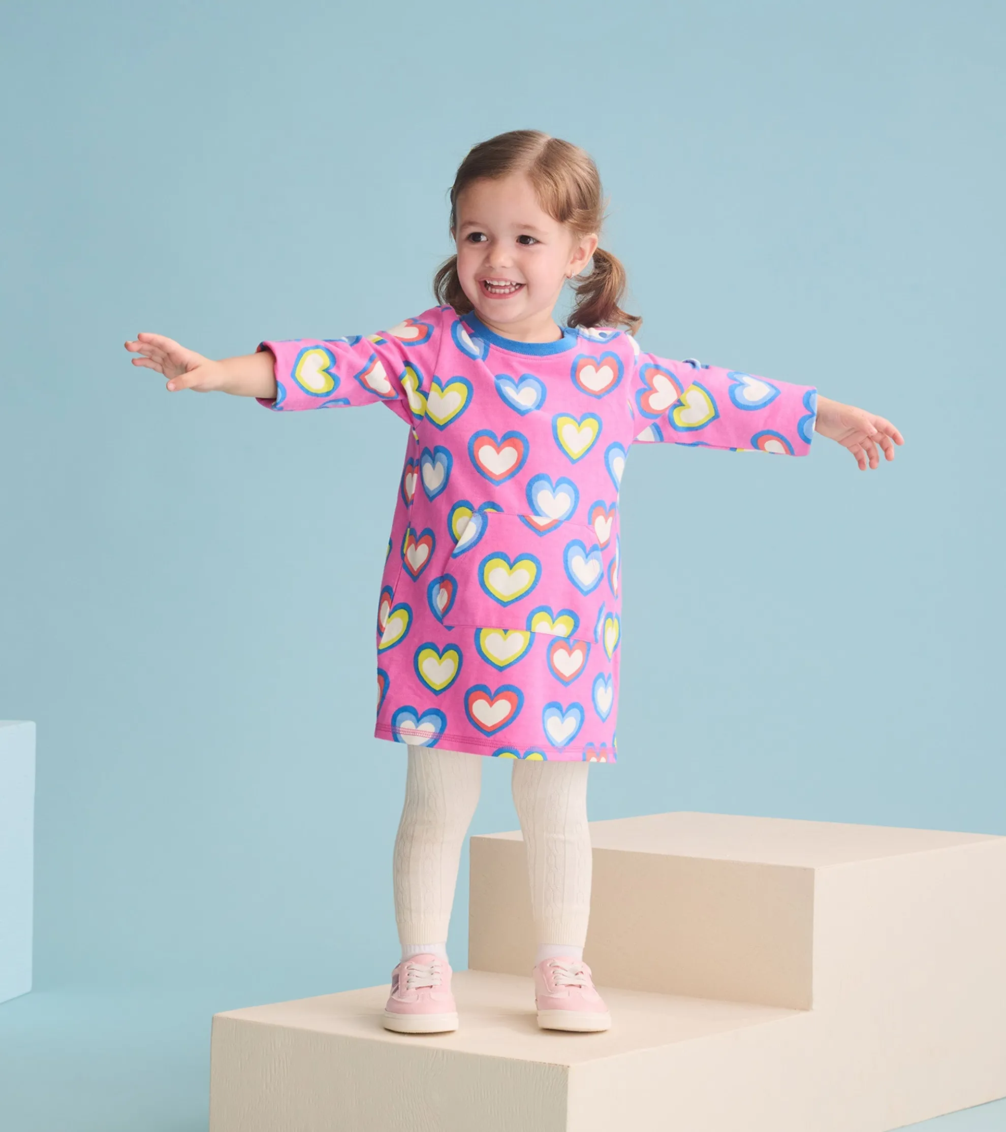 Hot Baby & Toddler Girls Big Groovy Heart Terry Dress Dresses
