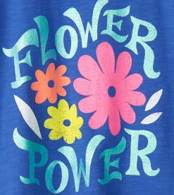 Clearance Baby & Toddler Girls Flower Power Snap Button Shirt Tops