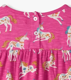Best Baby & Toddler Girls Folksy Unicorns Gathered Tiered Dress Dresses