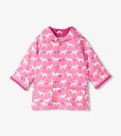 Online Baby & Toddler Girls French Bulldogs Button-Up Rain Jacket Rainwear|Rainwear