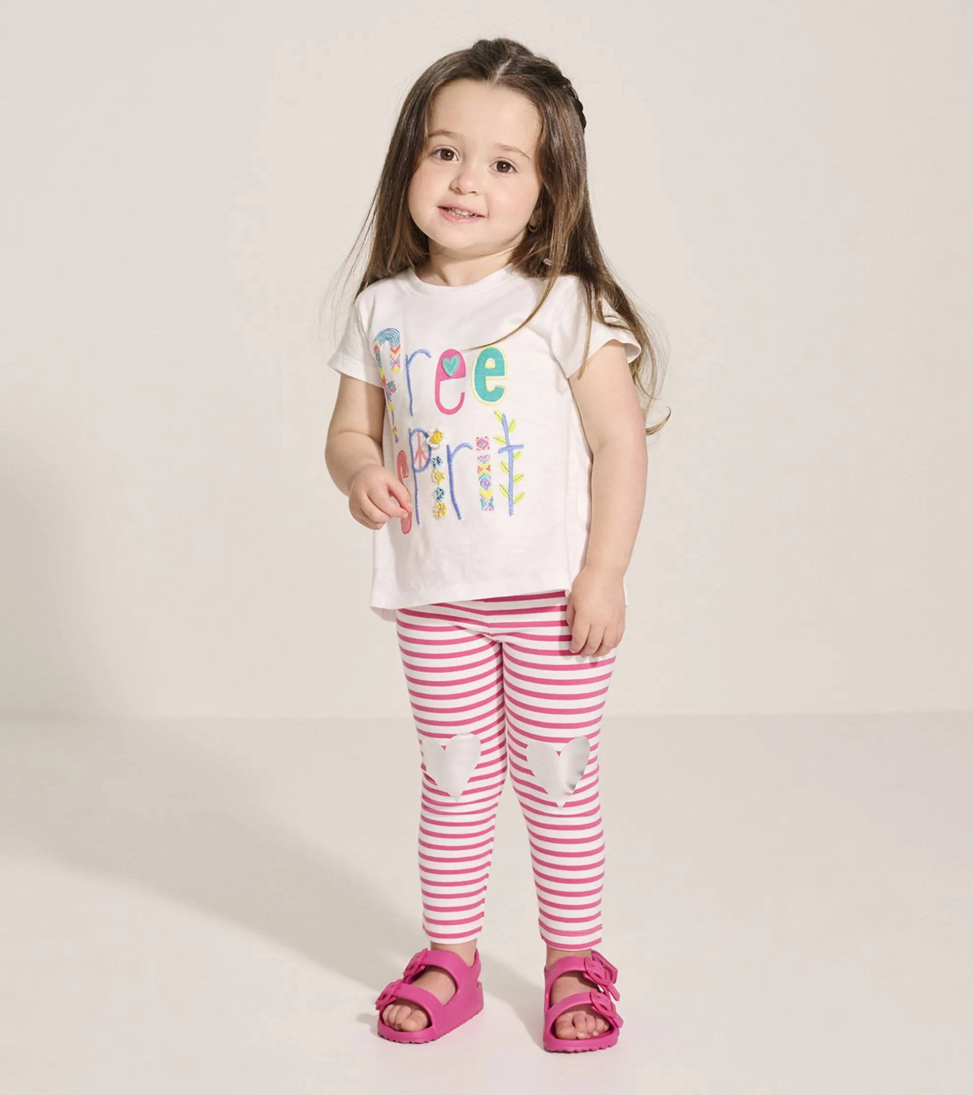 New Baby & Toddler Girls Free Spirit White Graphic Tee Tops