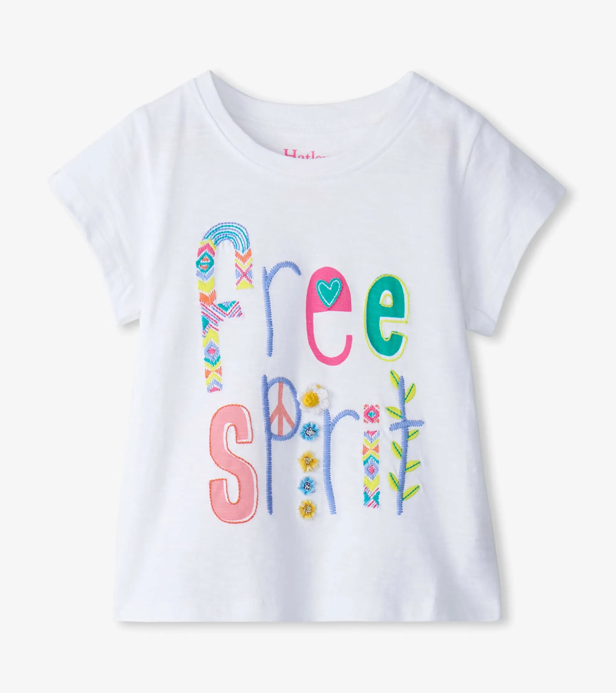 New Baby & Toddler Girls Free Spirit White Graphic Tee Tops