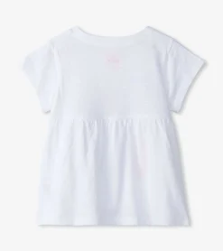 New Baby & Toddler Girls Free Spirit White Graphic Tee Tops