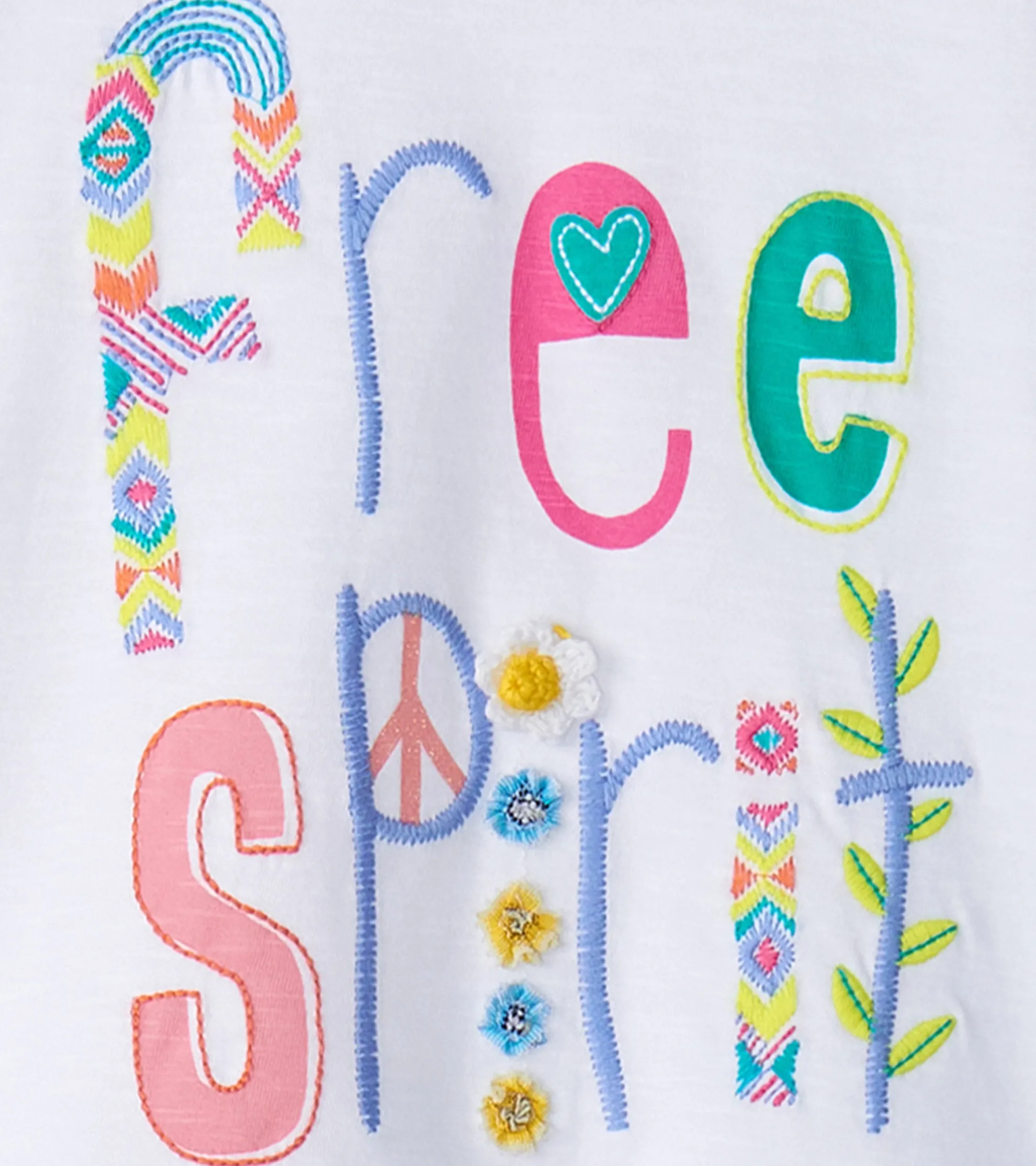 New Baby & Toddler Girls Free Spirit White Graphic Tee Tops