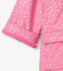 Hot Baby & Toddler Girls Glitter Hearts Button-Up Rain Jacket Rainwear|Rainwear
