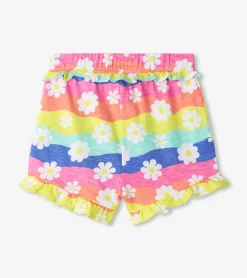 Clearance Baby & Toddler Girls Groovy Flowers Ruffle Shorts Bottoms