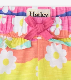 Clearance Baby & Toddler Girls Groovy Flowers Ruffle Shorts Bottoms