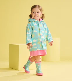 Best Baby & Toddler Girls Happy Skies Button-Up Rain Jacket Rainwear|Rainwear