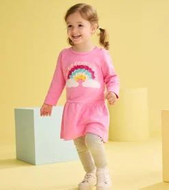 Clearance Baby & Toddler Girls Rainbow Cloud Flounce Skirt Dress Dresses