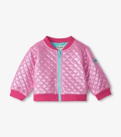 Sale Baby & Toddler Girls Rose Violet Metallic Bomber Jacket Sweaters