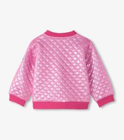 Sale Baby & Toddler Girls Rose Violet Metallic Bomber Jacket Sweaters