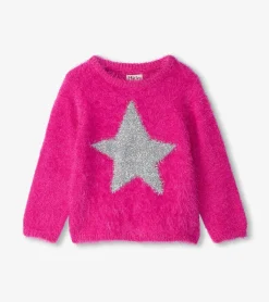New Baby & Toddler Girls Star Furry Sweater Sweaters