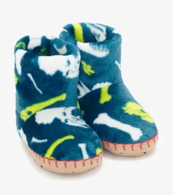 Best Baby Boys Dino Fossils Fleece Slippers BOY Sleepwear|Sleepwear