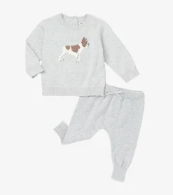 New Baby Boys Little Bulldog Pullover Sweater & Pants Sweaters