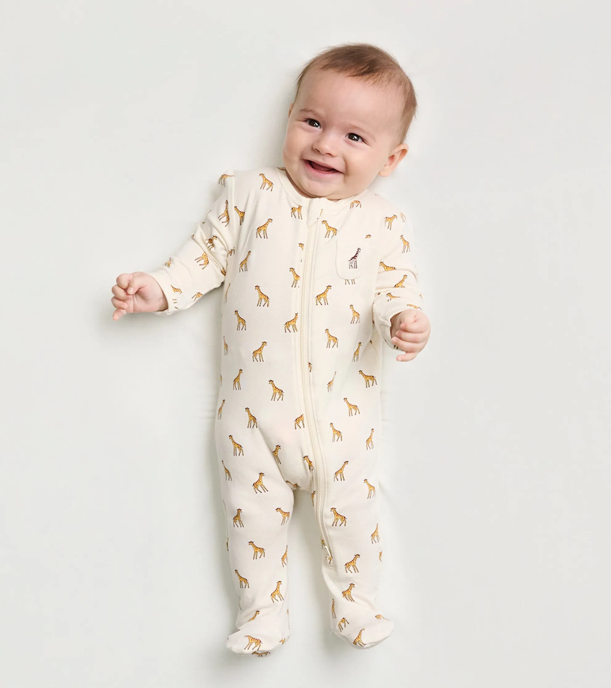 Clearance Baby Boys Little Giraffes Footed Sleeper Sleepwear|Sleepwear