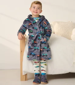 Baby Boys Monster Trucks Fleece Robe BOY Sleepwear|Sleepwear