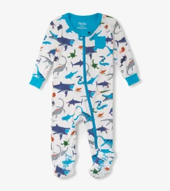 Clearance Baby Boys Prehistoric Marine Footed Sleeper Sleepwear|Sleepwear