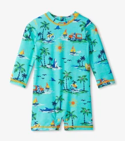 Hot Baby Boys Vintage Holiday One-Piece Rashguard Swimwear|Swimwear
