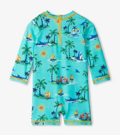 Hot Baby Boys Vintage Holiday One-Piece Rashguard Swimwear|Swimwear