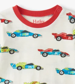 Hot Baby Boys Water Colour Racecars Long Sleeve Romper Rompers