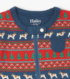 Hot Baby Bulldog Fair Isle Bamboo Footed Sleeper Sleepwear|Sleepwear