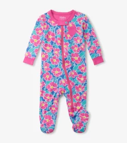 Outlet Baby Girls Big Poppies Footed Sleeper Sleepwear|Sleepwear