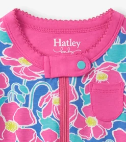 Outlet Baby Girls Big Poppies Footed Sleeper Sleepwear|Sleepwear