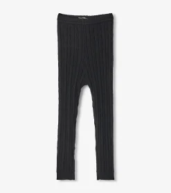 New Baby Girls Black Cable Knit Leggings Bottoms