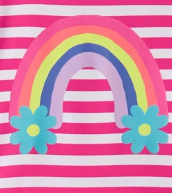 New Baby Girls Candy Stripes Rashguard Swimsuit Swimwear|Swimwear